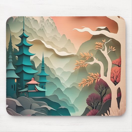 Papier in het landschap Mousepad Muismat (Voorkant)