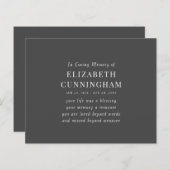 Papier In Love Memory Memorial Modern Simple Citation (Devant / Derrière)