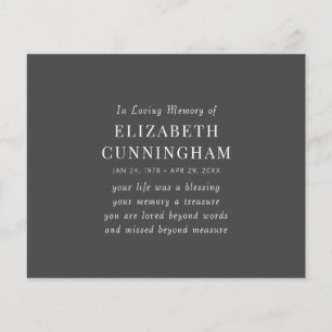 Papier In Love Memory Memorial Modern Simple Citation