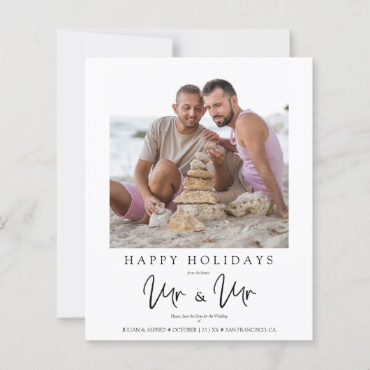 Papier Inexpensive LGTB Gay MR & MR Christmas Wedding (Devant)