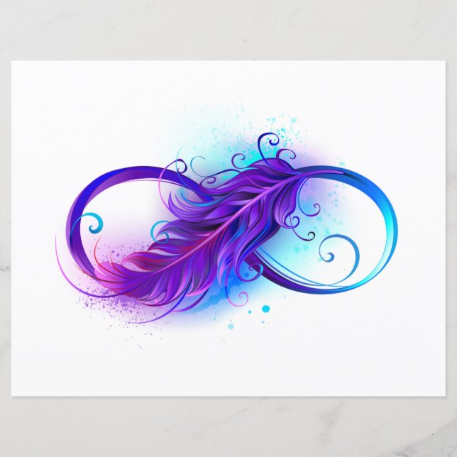 Papier Infinity with purple feather (Devant)