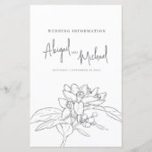 Papier Informations pour les invités au mariage de fleur (Devant)
