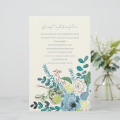 Papier Informations pour les invités de fleurs de vert de (Debout devant)