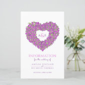 Papier Informations sur les invités du mariage de coeur d (Debout devant)