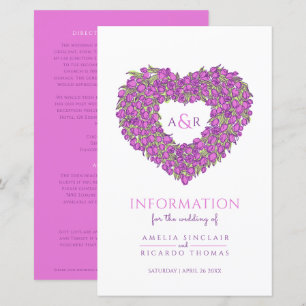 Papier Informations sur les invités du mariage de coeur d