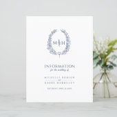 Papier Informations sur l'invité du mariage de couronnes  (Debout devant)