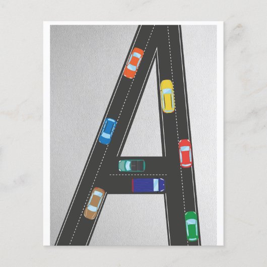Papier initial letter A in the shape of a road (Devant)