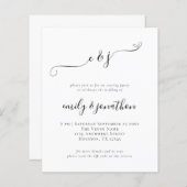 Papier Initiales budgétaires Script QR Mariage Soirée Inv (Devant / Derrière)