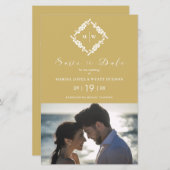 Papier Initiales de la couronne d'or factice budgété (Devant / Derrière)