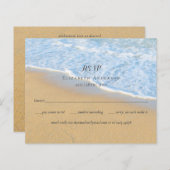Papier Initiales de plage tropicale Mariage de sable RSVP (Devant / Derrière)