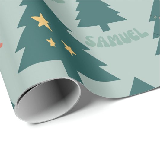 Papier inpakken_Kerstbomen_Groen_Samuel (Rol Hoek)