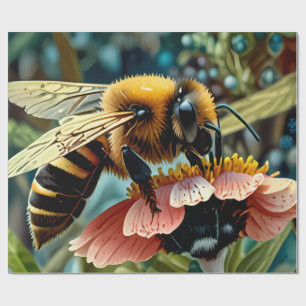 Papier inpakken met bijen verzamelen Pollen