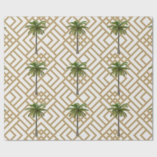 Papier inpakken met Goud Geometrisch Ontwerp en Bo (Vlak)