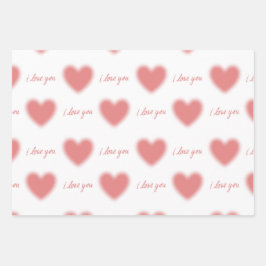 papier inpakken met hartjes en 'Ik hou van je' cit Inpakpapier Vel