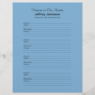 Papier Inscription au remplissage du livre commémoratif P