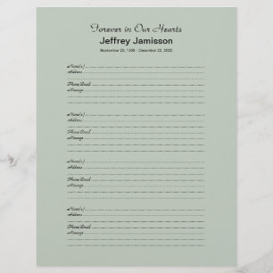 Papier Inscription au remplissage du livre commémoratif P