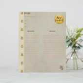 Papier Insertion de livre de cuisine pour la sueur d'abei (Debout devant)