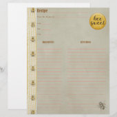 Papier Insertion de livre de cuisine pour la sueur d'abei (Devant / Derrière)