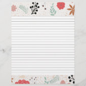 Papier Insertion de recette à bordure de fleur moderne (Devant)