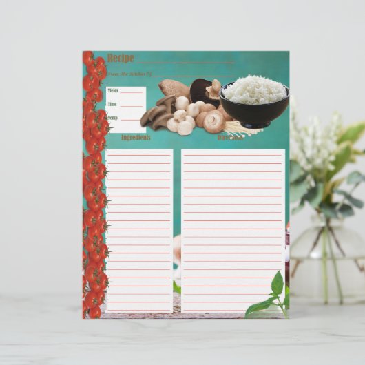 Papier Insertion de recette de bol de riz (Debout devant)