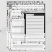 Papier Insertion de recette de livre de cuisine (Devant / Derrière)