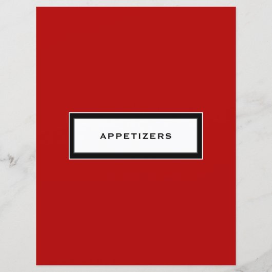 Papier Insertion de recette | Entrées | Noir rouge et bla (Dos)