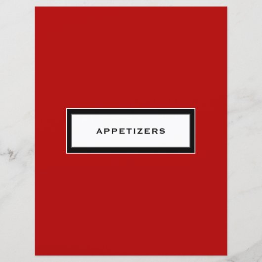 Papier Insertion de recette | Entrées | Noir rouge et bla (Devant)