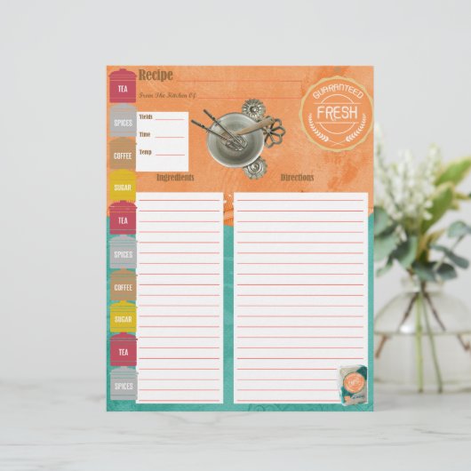 Papier Insertion de recette fraîche garantie (Debout devant)