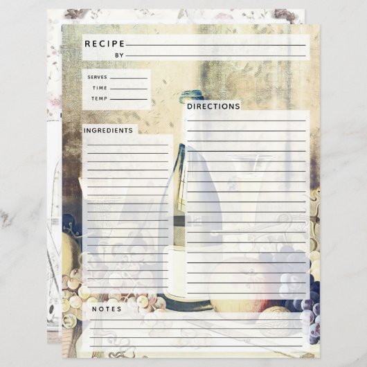 Papier Insertion de recette italienne Rustlic (Devant / Derrière)