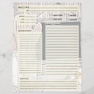 Papier Insertion du Classeur de recette vintage