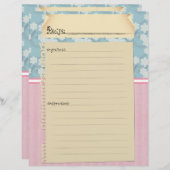 Papier Insertions de recette (tirages avant et arrière) (Devant / Derrière)