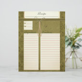 Papier Insertions de recette verte d'olive classique (Debout devant)