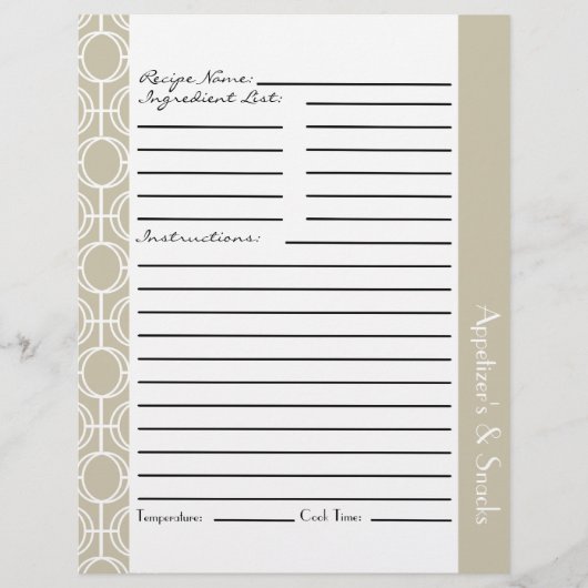 Papier Insertions de recettes de anneaux d'éternité liées (Devant)