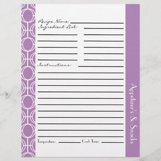 Papier Insertions de recettes de anneaux d'éternité liées (Devant)