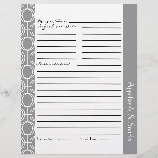 Papier Insertions de recettes de anneaux d'éternité liées (Devant)