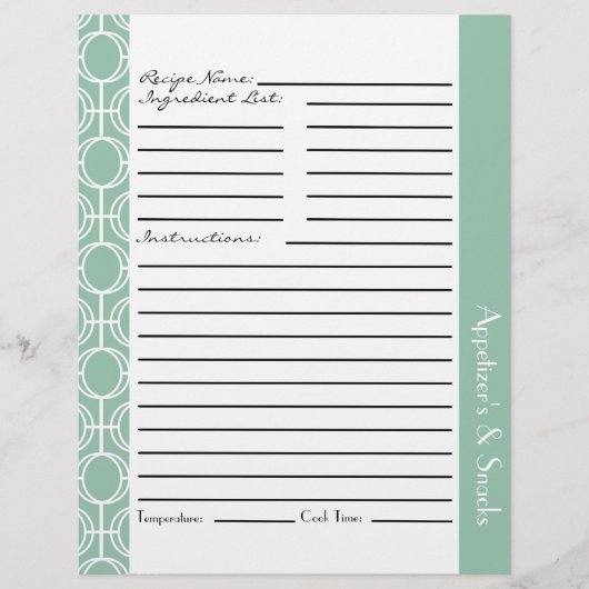 Papier Insertions de recettes de anneaux d'éternité liées (Devant)