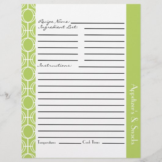 Papier Insertions de recettes de anneaux d'éternité liés  (Devant)