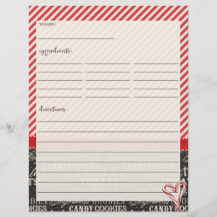 Papier Insertions de recettes de sucres de canne et de ca