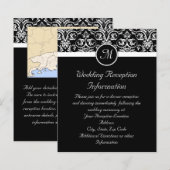 Papier Insigne noir Monogramme encart de réception ou (Devant / Derrière)