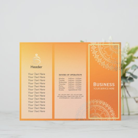 Papier Instructeur de méditation Yoga Gold Mandala Tri-Fo (Debout devant)