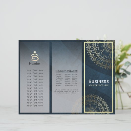 Papier Instructeur de méditation Yoga Gold Mandala Tri-Fo (Debout devant)