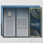 Papier Instructeur de méditation Yoga Gold Mandala Tri-Fo (Devant / Derrière)