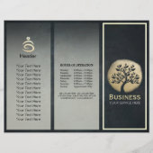Papier Instructeur de méditation Yoga Gold Noir Arbre Tri (Devant)