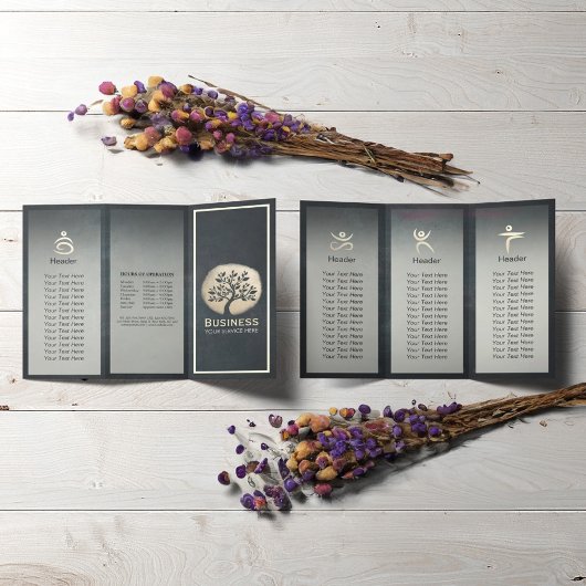 Papier Instructeur de méditation Yoga Gold Noir Arbre Tri