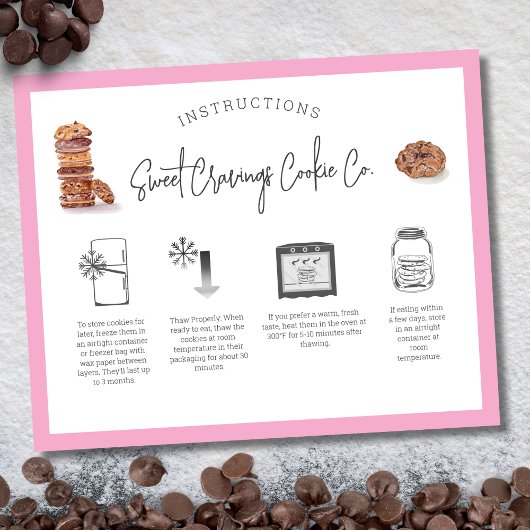 Papier Instruction de soin des cookies