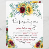 Papier Instructions pour le jeu d'anneau de Fête des mari (Devant / Derrière)