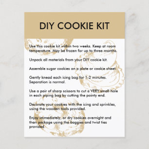Papier Instructions simples pour kit de cookie DIY de bou