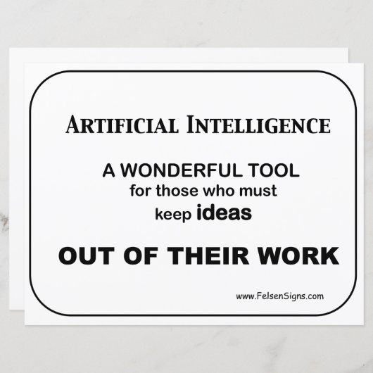 Papier Intelligence artificielle - affiche (Devant / Derrière)