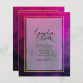 Papier Intense Magenta Plum Purple Encre Mariage INVITE (Devant / Derrière)
