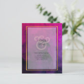 Papier Intense Magenta Plum Purple Encre Mariage INVITE (Debout devant)
